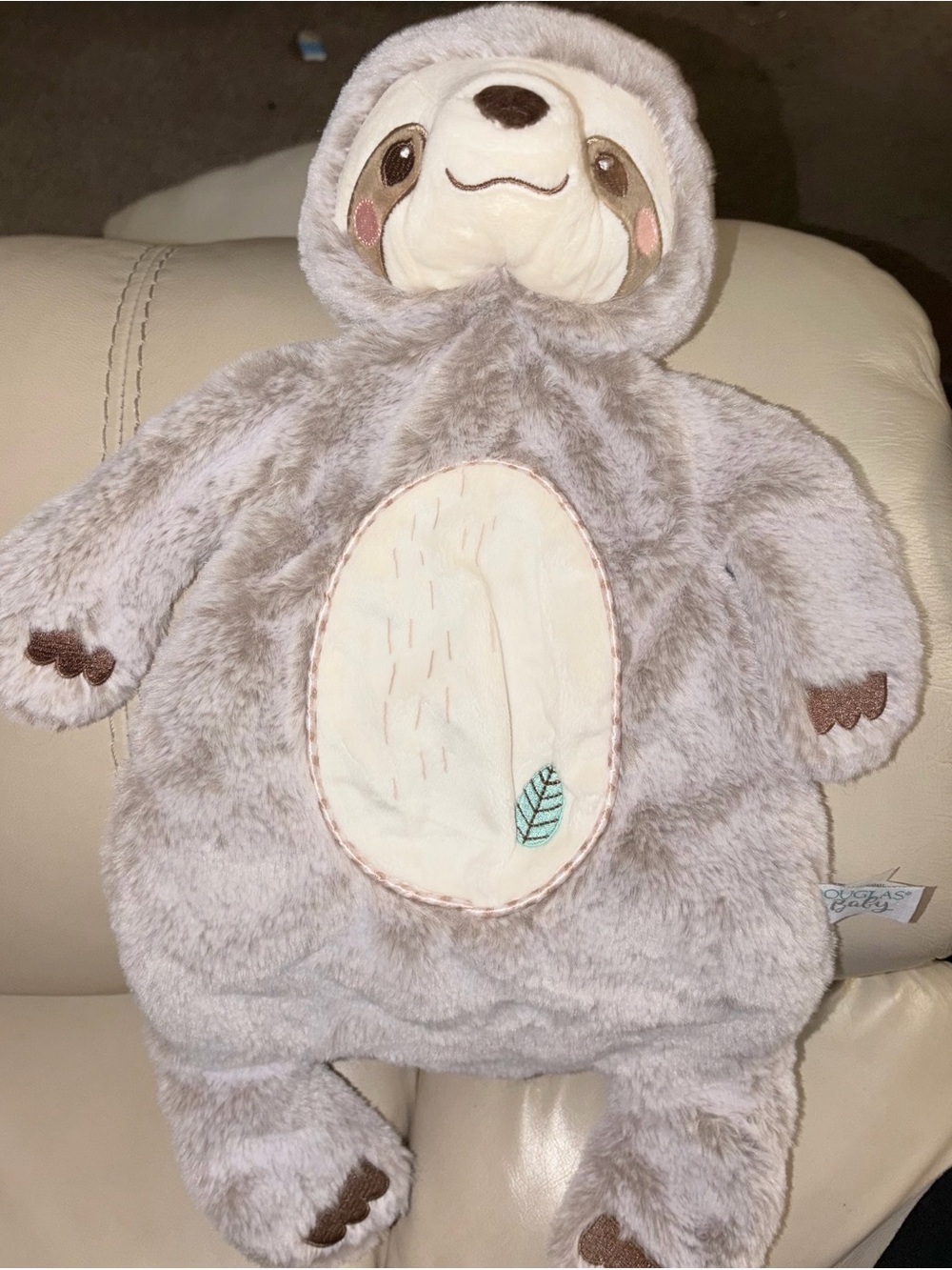 Plush Grey Sloth Comforter Toy for Kids - Soft Snuggle Buddy